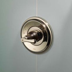 Click here to see BRIZO T66T085-PNCO Brizo Charlotte Sensori Single-Handle Thermostatic Valve Trim, Lever Handle, Polished Nickel/Cocoa Bronze - T66T085-PNCO
