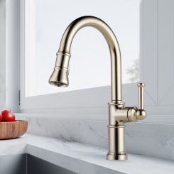 Click here to see  63025LF-PN Brizo Artesso Single-Handle Pull-Down Kitchen Faucet w/ 2-Function Sprayer, DIAMOND Seal, MagneDock, 1.8 GPM, Brilliance Polished Nickel - 63025LF-PN