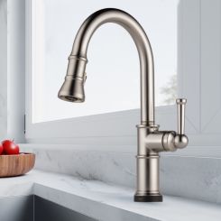Click here to see  64025LF-SS Brizo Artesso Single-Handle Pull-Down Kitchen Faucet w/ 2-Function Sprayer, SmartTouch, MagneDock, 1.8 GPM, Brilliance Stainless - 64025LF-SS