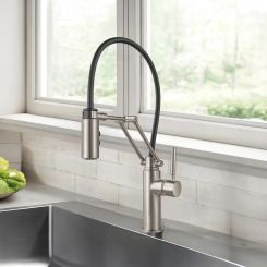Click here to see  63221LF-SS Brizo Solna Single-Handle Articulating Pull-Down Kitchen Faucet, 1.8 GPM, Stainless Steel - 63221LF-SS