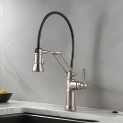 Click here to see  63225LF-SS Brizo Artesso Single-Handle Articulating Kitchen Faucet w/ 2-Function Sprayer, MagneDock, 1.8 GPM, Brilliance Stainless - 63225LF-SS