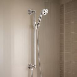 Click here to see  88761-NK Brizo Rook Three-Function Hand Shower with Slide Bar, H2Okinetic, WaterSense, 1.75 GPM, Brilliance Luxe Nickel - 88761-NK