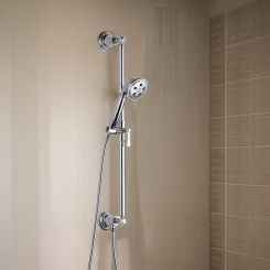 Click here to see  88761-PC Brizo Rook Three-Function Hand Shower with Slide Bar, H2Okinetic, WaterSense, 1.75 GPM, Polished Chrome - 88761-PC