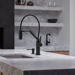 Click here to see Brizo 64221LF-BL Brizo Solna Matte Black Single-Handle Articulating Kitchen Faucet with SmartTouch and MagneDock technology - 64221LF-BL