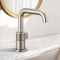 Click here to see  65035LF-NK-ECO Brizo Litze One-Handle Bathroom Faucet with Ceramic Cartridge, Single-Hole, 1.2 GPM, Less Drain, Brilliance Luxe Nickel - 65035LF-NK-ECO