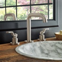 Click here to see  65335LF-NKLHP Brizo Litze Two-Handle Widespread Brilliance Luxe Nickel Bathroom Faucet with Metal Pop-Up, 1.5 GPM, Three-Hole, Less Handles - 65335LF-NKLHP