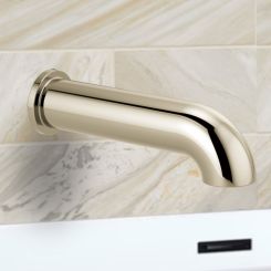 Click here to see Brizo RP81435PN Brizo Essential Linear Round Non-Diverter Tub Spout, Brass, Brilliance Polished Nickel - RP81435PN