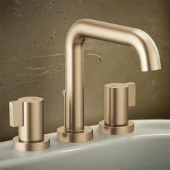 Click here to see  T67335-GLLHP Brizo Litze Two-Handle Deck-Mount Roman Tub Faucet Trim, 3-Hole, Ceramic Cartridge, Less Handles, Brilliance Luxe Gold - T67335-GLLHP