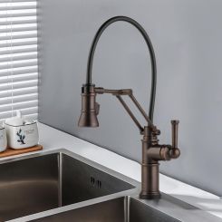 Click here to see  64225LF-RB Brizo Artesso Single-Handle Articulating Kitchen Faucet w/ 2-Function Sprayer, SmartTouch, MagneDock, 1.8 GPM, Venetian Bronze - 64225LF-RB
