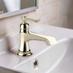 Click here to see  65060LF-PN Brizo Rook Single-Handle Bathroom Faucet with Metal Pop-Up, 1.5 GPM, Single-Hole, Ceramic Cartridge, Brilliance Polished Nickel - 65060LF-PN