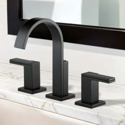 Click here to see  65380LF-BLLHP-ECO Brizo Siderna Widespread Bathroom Faucet with Metal Pop-Up, 1.2 GPM, Less Handles, Matte Black - 65380LF-BLLHP-ECO