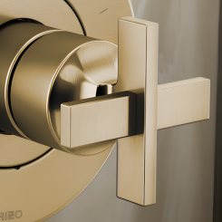 Click here to see Brizo HX60P98-GL Brizo Levoir Pressure Balance Valve Trim Single Cross Handle Kit, Brass, Brilliance Luxe Gold - HX60P98-GL