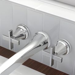 Click here to see  HX7098-PC Brizo Wall-Mount Tub Filler Cross-Handle Kit, Polished Chrome - HX7098-PC