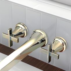 Click here to see  HX5898-PN Brizo Levoir Wall Mount Lavatory Cross Handle Kit, ADA, Brilliance Polished Nickel - HX5898-PN