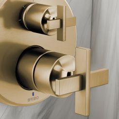 Click here to see  HX75P98-GL Brizo Levoir Pressure Balance Valve with Integrated Diverter Trim Cross Handle Kit, Brilliance Luxe Gold - HX75P98-GL