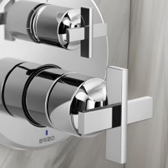 Click here to see DELTA FAUCETS COMPANY HX75P98-PC Brizo Levoir Pressure Balance Valve with Integrated Diverter Trim Cross Handle Kit, Polished Chrome - HX75P98-PC