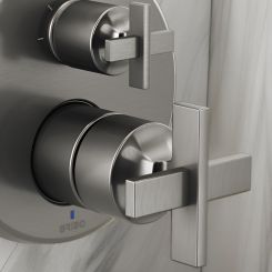 Click here to see DELTA FAUCETS COMPANY HX75P98-SL Brizo Levoir Pressure Balance Valve with Integrated Diverter Trim Cross Handle Kit, Brilliance Luxe Steel - HX75P98-SL