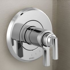 Click here to see DELTA FAUCETS COMPANY T60098-PC Brizo Levoir TempAssure Thermostatic Valve Trim with Two Lever Handles, Polished Chrome - T60098-PC