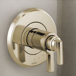 Click here to see DELTA FAUCETS COMPANY T60098-PN Brizo Levoir TempAssure Thermostatic Valve Trim with Two Lever Handles, Brilliance Polished Nickel - T60098-PN