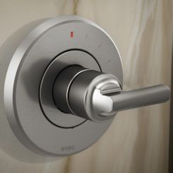 Click here to see DELTA FAUCETS COMPANY T60P098-SLLHP Brizo Levoir Monitor 14 Series Single-Function Pressure Balance Valve Trim, Less Handles, Brilliance Luxe Steel - T60P098-SLLHP