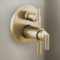 Click here to see  T75598-GL Brizo Levoir TempAssure Thermostatic Valve Trim w/ 3-Function Diverter, Brilliance Luxe Gold - T75598-GL