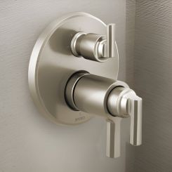 Click here to see  T75598-NK Brizo Levoir TempAssure Thermostatic Valve Trim w/ 3-Function Diverter, Brilliance Luxe Nickel - T75598-NK