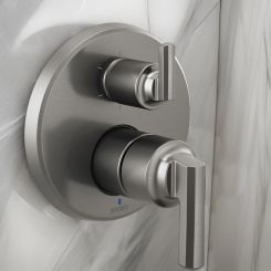 Click here to see Brizo T75P698-SLLHP Brizo Levoir Pressure Balance Valve Trim w/ Integrated 6-Function Diverter, Less Handles, Brilliance Luxe Steel - T75P698-SLLHP