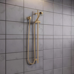 Click here to see  85521-GL Brizo Three-Function Hand Shower with 35in Slide Bar, Circle, 1.75 GPM, WaterSense, Brilliance Luxe Gold - 85521-GL