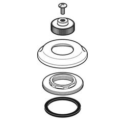 Click here to see Brizo RP81127GL Brizo RP81127GL Rook 68460-GLLHP Handle Base, Spline, Adapter and Screw - Luxe Gold