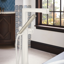 Click here to see Brizo RP100439NK Brizo Levoir Tub Faucet Handshower w/ H2Okinetic, 1.75 GPM, Brilliance Luxe Nickel - RP100439NK
