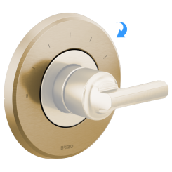 Click here to see DELTA FAUCETS COMPANY RP100434GL Brizo Levoir Sensori Escutcheon for T66T098-LHP Thermostatic Valve Trim, Brilliance Luxe Gold - RP100434GL