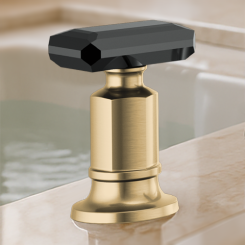 Click here to see DELTA FAUCETS COMPANY HK676-GLBC Brizo Invari Roman Tub Faucet Handle Kit w/ Black Crystal Knob, ADA, Brilliance Luxe Gold - HK676-GLBC