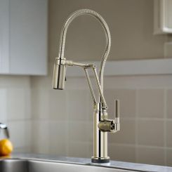 Click here to see  64143LF-PN Brizo Litze One-Handle Finished Hose Articulating Kitchen Faucet with SmartTouch, 1.8 GPM, Brilliance Polished Nickel - 64143LF-PN