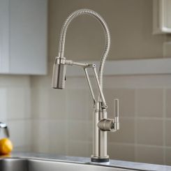 Click here to see  64143LF-SS Brizo Litze One-Handle Articulating Kitchen Faucet with Finished Hose, SmartTouch, 1.8 GPM. Brilliance Stainless - 64143LF-SS