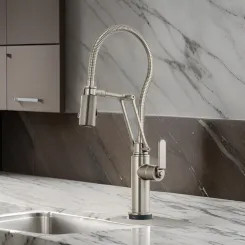 Click here to see Brizo 64144LF-SS Brizo Litze One-Handle Articulating Kitchen Faucet with Finished Hose, SmartTouch, 1.8 GPM, Brilliance Stainless - 64144LF-SS