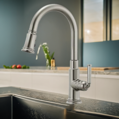 Click here to see  63074LF-SS Brizo Rook Pulldown Kitchen Faucet with Dual-Function Wand and MagneDock, Brilliance Stainless - 63074LF-SS