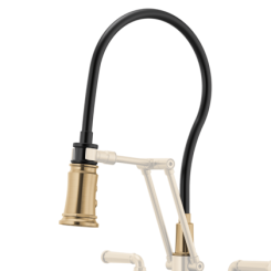 Click here to see Brizo RP100571GL Brizo Rook Articulating Bridge Faucet Hose and Sprayer Assembly, Brilliance Luxe Gold - RP100571GL