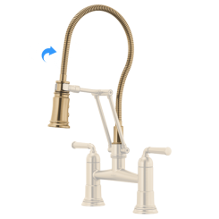 Click here to see Brizo RP100572GL Brizo Rook Articulating Bridge Kitchen Faucet Finished Hose and Sprayer Assembly, Brilliance Luxe Gold - RP100572GL