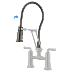 Click here to see Brizo RP100572SL Brizo Rook Articulating Bridge Kitchen Faucet Finished Hose and Sprayer Assembly, Brilliance Luxe Steel - RP100572SL