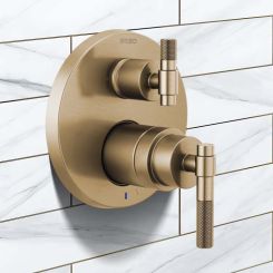 Click here to see DELTA FAUCETS COMPANY HL75P33-GL Brizo Litze T-Lever Handle Kit with Knurling Detail for T75P535-LHP and T75P635-LHP, Brilliance Luxe Gold - HL75P33-GL