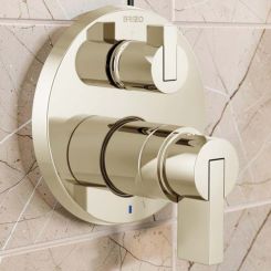 Click here to see DELTA FAUCETS COMPANY T75P635-PNLHP Brizo Litze Pressure Balance Valve Trim with 6-Function Diverter Trim, Less Handles, Brilliance Polished Nickel - T75P635-PNLHP
