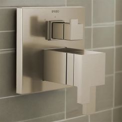 Click here to see DELTA FAUCETS COMPANY T75580-BN Brizo Siderna TempAssure Thermostatic Valve Trim w/ 3-Function Diverter, MultiChoice, ADA, Brilliance Brushed Nickel - T75580-BN