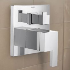 Click here to see DELTA FAUCETS COMPANY T75P580-PC Brizo Siderna Pressure Balance Valve Trim w/ 3-Function Diverter Trim, Lever Handles, Polished Chrome - T75P580-PC