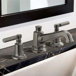 Click here to see Brizo 65378LF-SLLHP-ECO Brizo Invari Two-Handle Widespread Bathroom Faucet With Pop-Up, 1.2 GPM Brilliance Luxe Steel - 65378LF-SLLHP-ECO