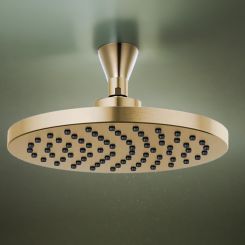 Click here to see  81398-PG-2.5 Brizo Essential 10” Raincan Shower Head, Single-Function, Full Spray, 2.5 GPM, Brilliance Polished Gold - 81398-PG-2.5