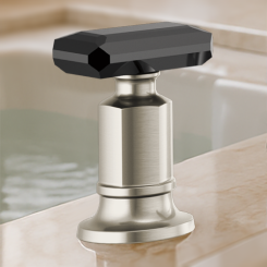 Click here to see DELTA FAUCETS COMPANY HK676-NKBC Brizo Invari Roman Tub Faucet Handle Kit w/ Black Crystal Knob, ADA, Brilliance Luxe Nickel - HK676-NKBC