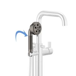 Click here to see Brizo RP90054SL Brizo Litze 3in H2Okinetic Multi-Function Hand Shower with Dual-Check Valve, 1.75 GPM, Round, WaterSense, Brilliance Luxe Steel - RP90054SL