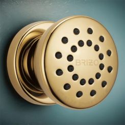 Click here to see  84110-PG Brizo Essential Round Body Spray with Touch-Clean Finish Spray Face, 1.75 GPM, Brilliance Polished Gold - 84110-PG
