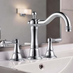 Click here to see Brizo 65336LF-PC Brizo Tresa Two-Handle Widespread Bathroom Faucet With Metal Pop-Up, Quick-Snap, Three-Hole, 1.5 GPM, Polished Chrome - 65336LF-PC