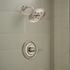 Click here to see BRIZO T60P210-BN Brizo Traditional Monitor 14 Series Single-Handle Shower Faucet with H2Okinetic Rain Showerhead, 1.75 GPM, Lever Handle, Brilliance Brushed Nickel - T60P210-BN